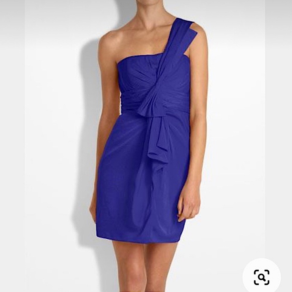 EUC BCBG Maxaria Palais One Shoulder Mini Dress Size 0